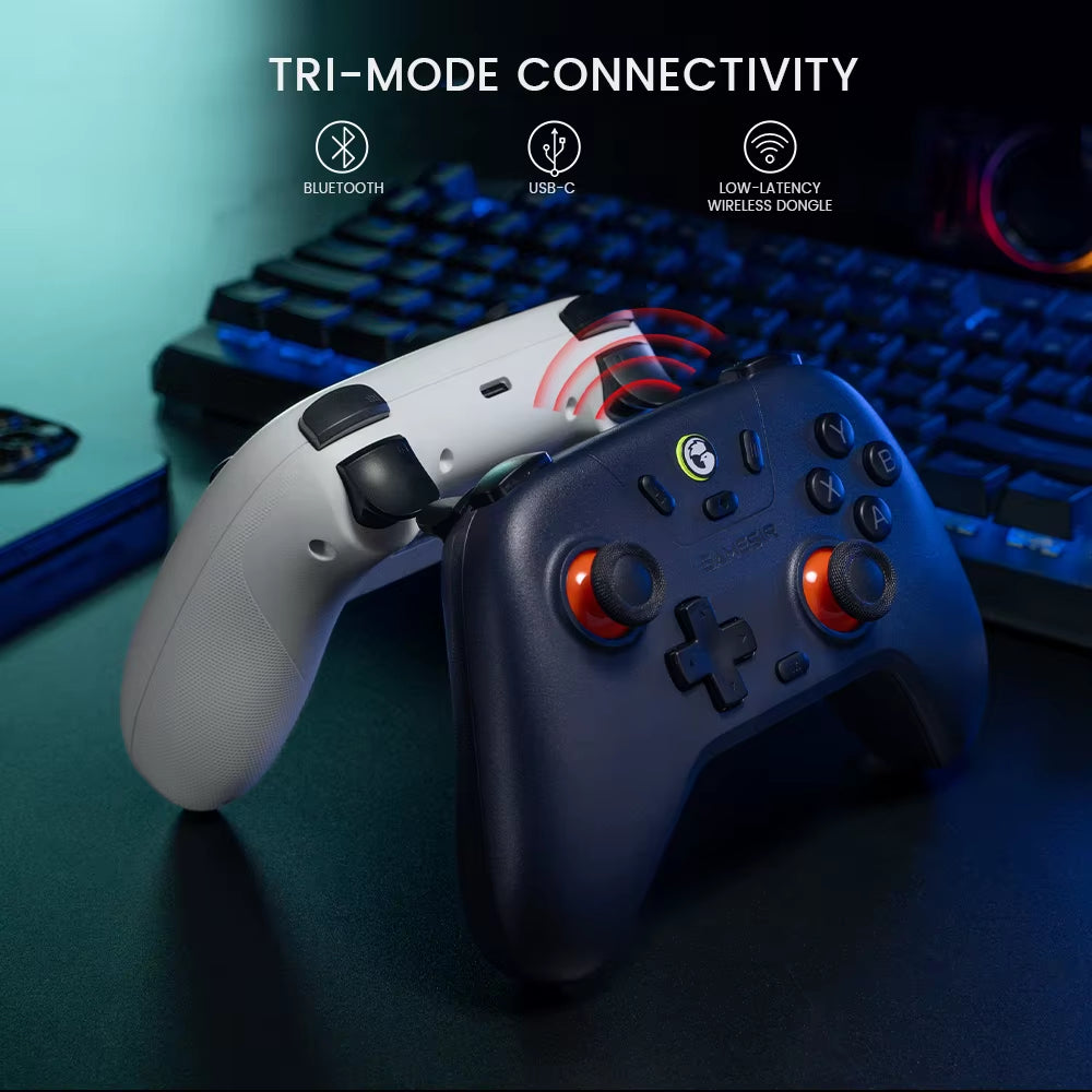The new wireless gamepad, known as Gamesir, is compatible with various devices such as Android, iOS, PC, and Steam. It features a hall effect stick for enhanced gaming experience.