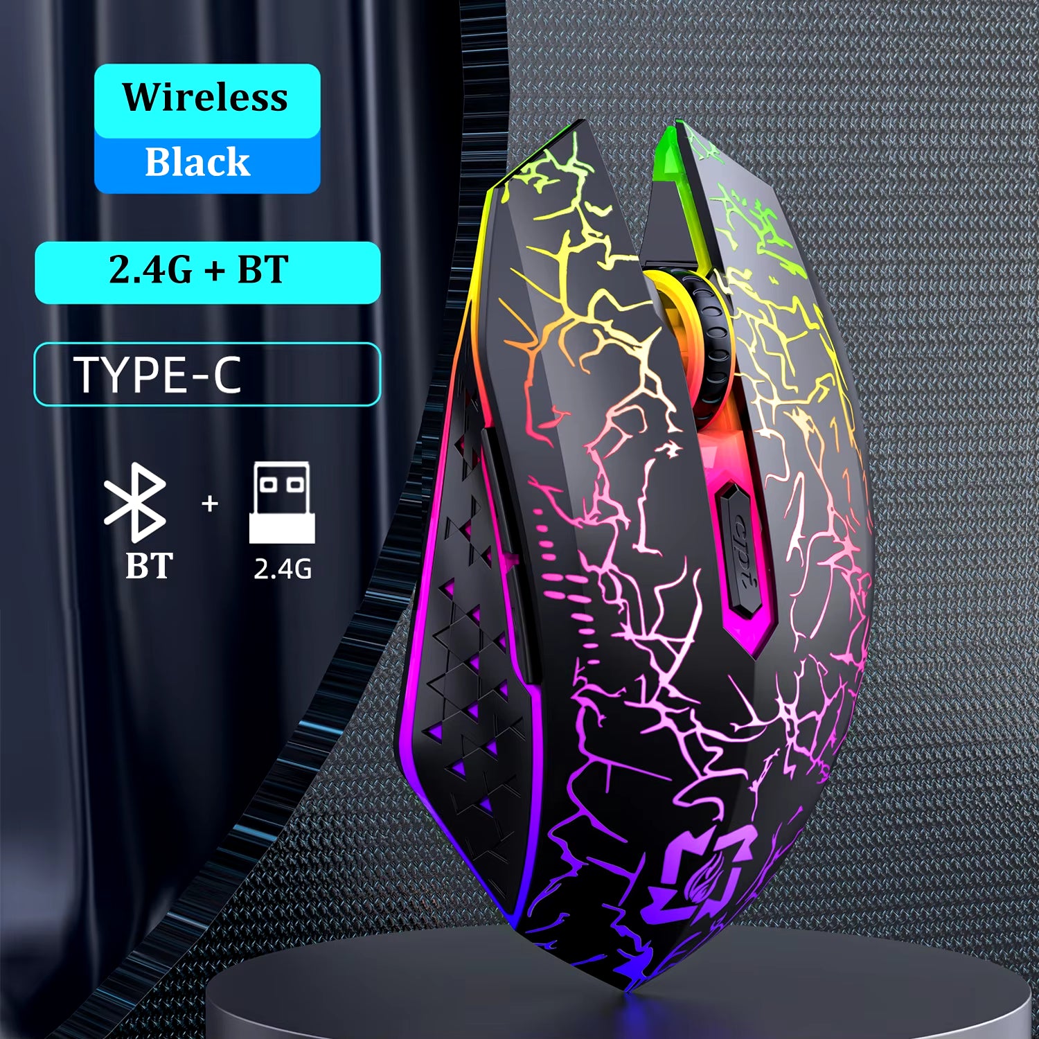 2.4g bluetooth wireless mouse gaming mouse silent mouse rechargeable mouse 800-1200-1600 dpi mouse mice for pc laptop macbook.