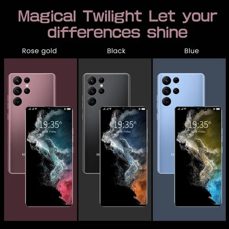 New mobile phone s22+ultra screen 6.8 inch smart phone 4g/5g mobile phone smart phone ultra-thin 16gb+512gb face unlocking mobile phone dual sim card mobile phone supports tf card smart phone.
