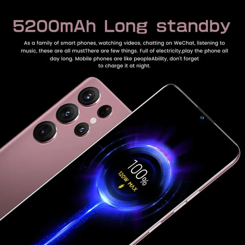 New mobile phone s22+ultra screen 6.8 inch smart phone 4g/5g mobile phone smart phone ultra-thin 16gb+512gb face unlocking mobile phone dual sim card mobile phone supports tf card smart phone.