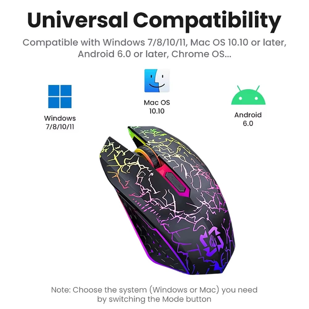 2.4g bluetooth wireless mouse gaming mouse silent mouse rechargeable mouse 800-1200-1600 dpi mouse mice for pc laptop macbook.
