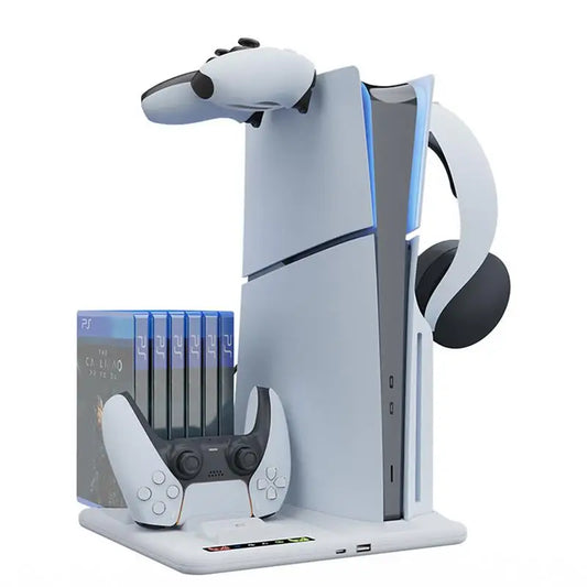 Sony PlayStation 5 Slim Vertical Stand Controller Charging Dock with Cooling Fan