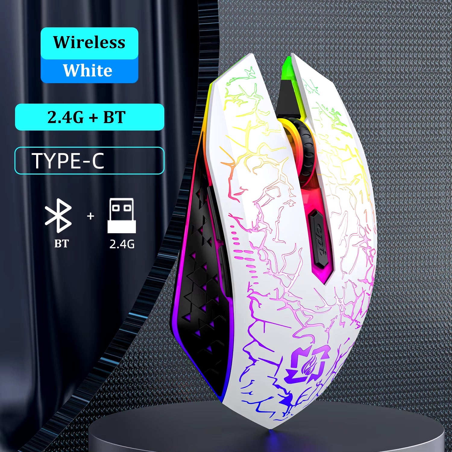 2.4g bluetooth wireless mouse gaming mouse silent mouse rechargeable mouse 800-1200-1600 dpi mouse mice for pc laptop macbook.