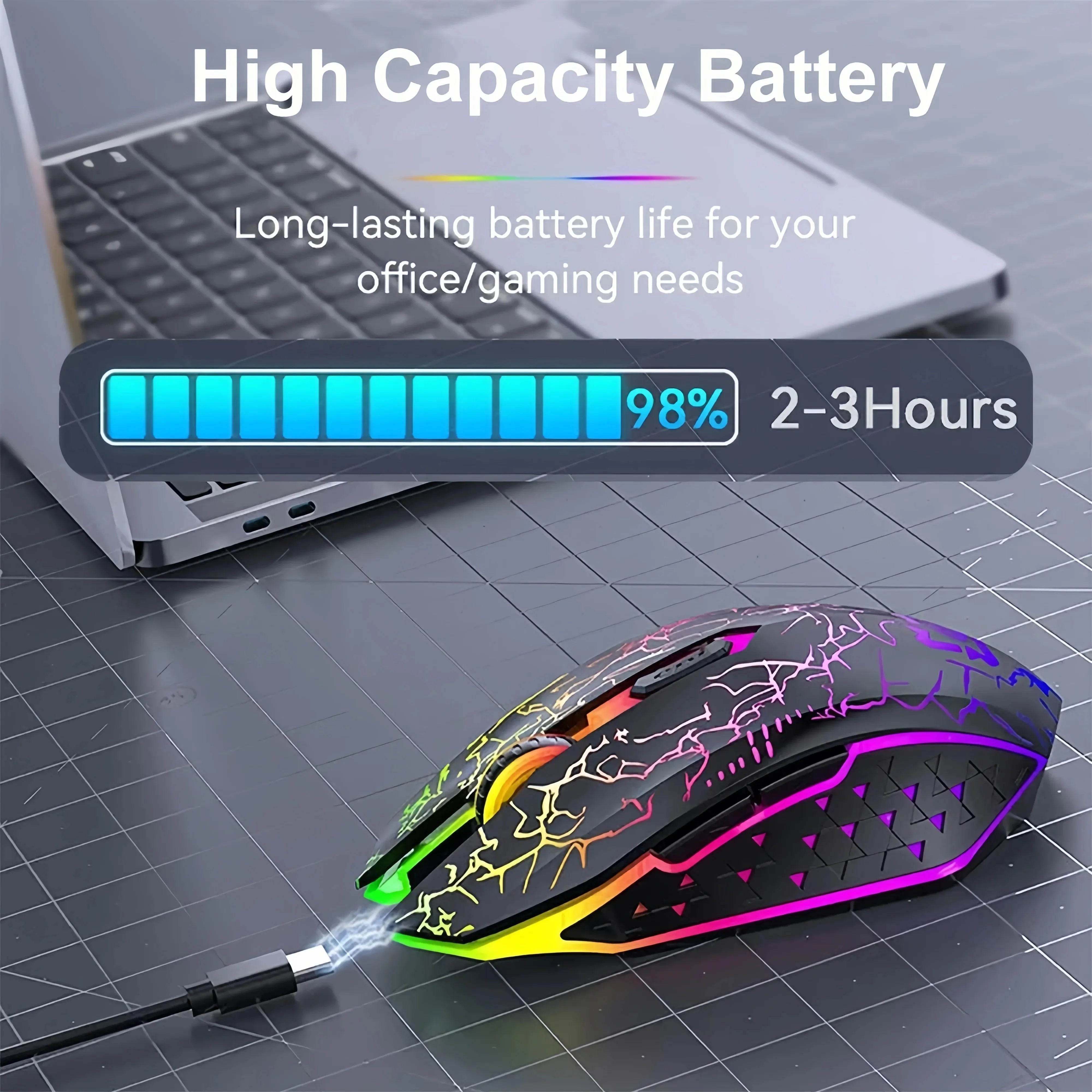 2.4g bluetooth wireless mouse gaming mouse silent mouse rechargeable mouse 800-1200-1600 dpi mouse mice for pc laptop macbook.