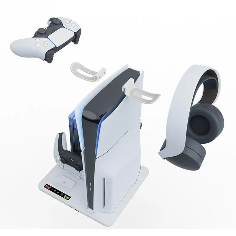 Sony PlayStation 5 Slim Vertical Stand Controller Charging Dock with Cooling Fan