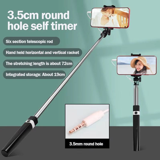 CL02 Telescopic Selfie Stick with Line Control – Universal Selfie Pole for Tourism, Magic 3.5mm Interface, and Mobile Phones - Dymand