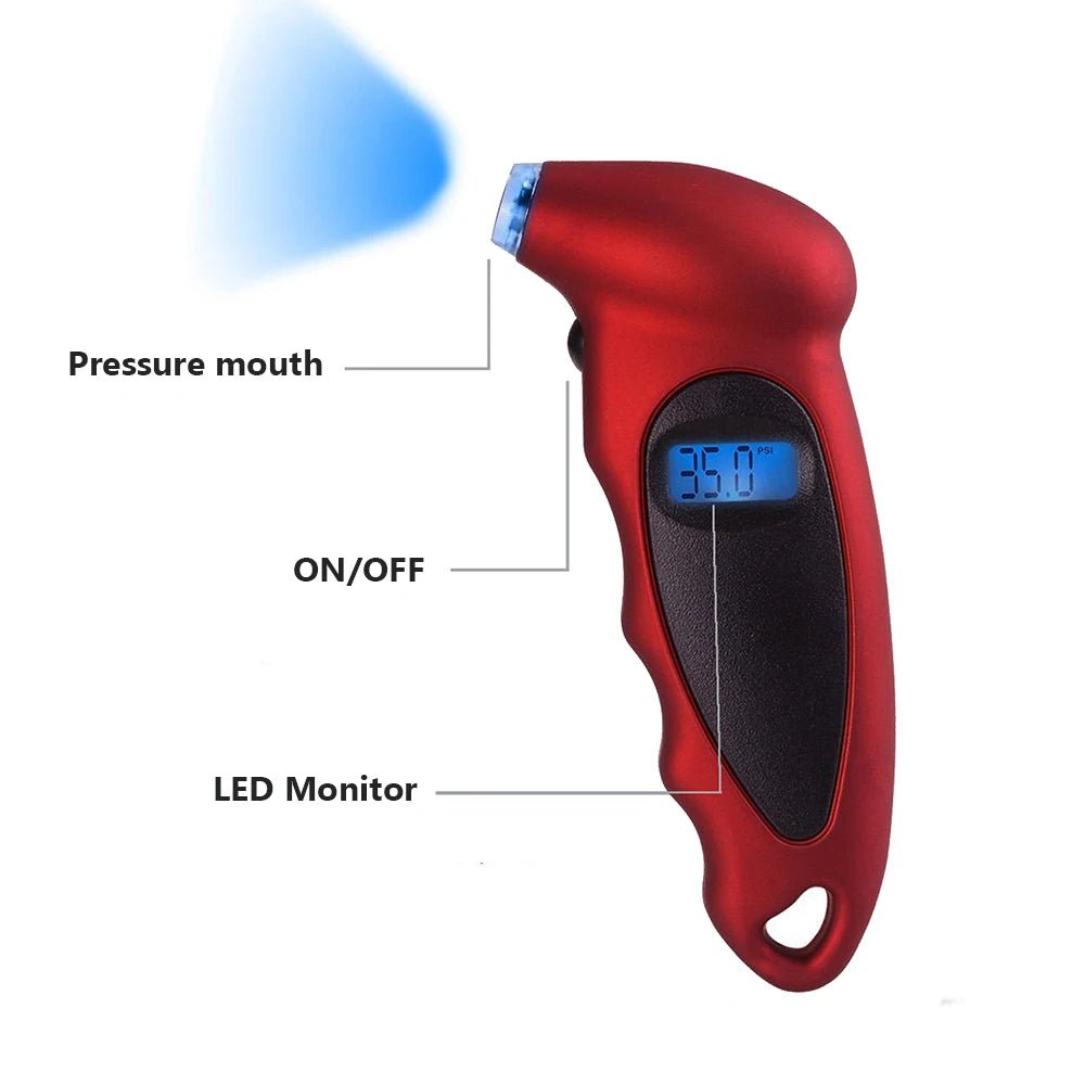 Compact Digital Tire Pressure Gauge for Cars, Motorcycles, and Bikes – LCD Display, Accurate PSI & KPA Measurements - Dymand