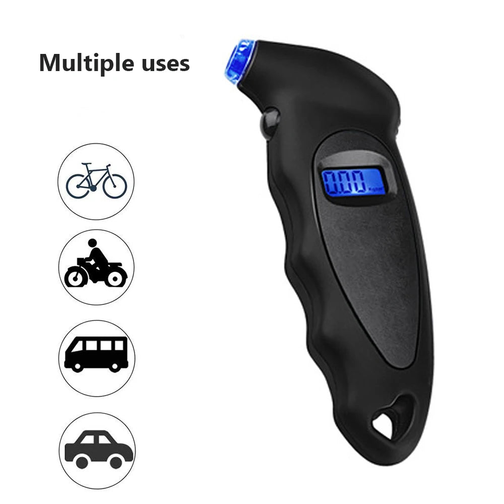 Compact Digital Tire Pressure Gauge for Cars, Motorcycles, and Bikes – LCD Display, Accurate PSI & KPA Measurements - Dymand