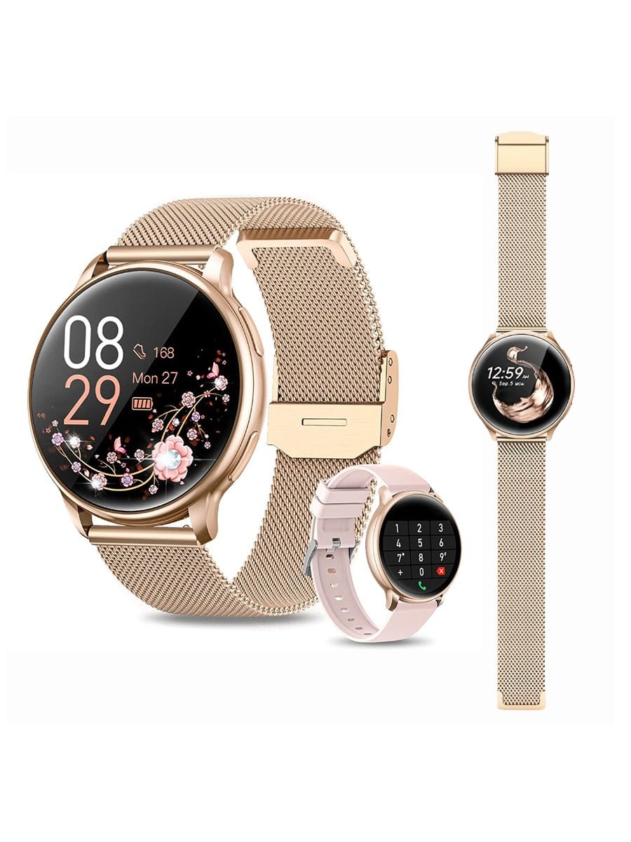 Little Meatballs G35, Smartwatch, Fitness Tracker, Designed for Women, IP67 Smartwatch with Pulse Meter, 100+ Exercise Modes, Oxygen Saturation, Menstrual Record, Sleep and Calorie Monitoring, 1.39 - Inch Touchscreen Fully Intelligent Watch for Android IOS - Dymand