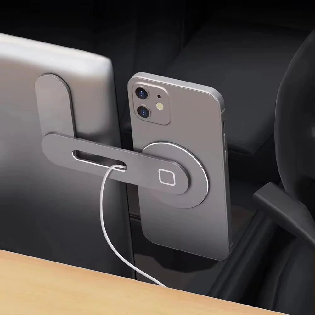 Metal Expansion Phone Stand for Laptop and Tesla Vehicles - Magnetic Folding Phone Holder with 15W Fast Charger - Dymand