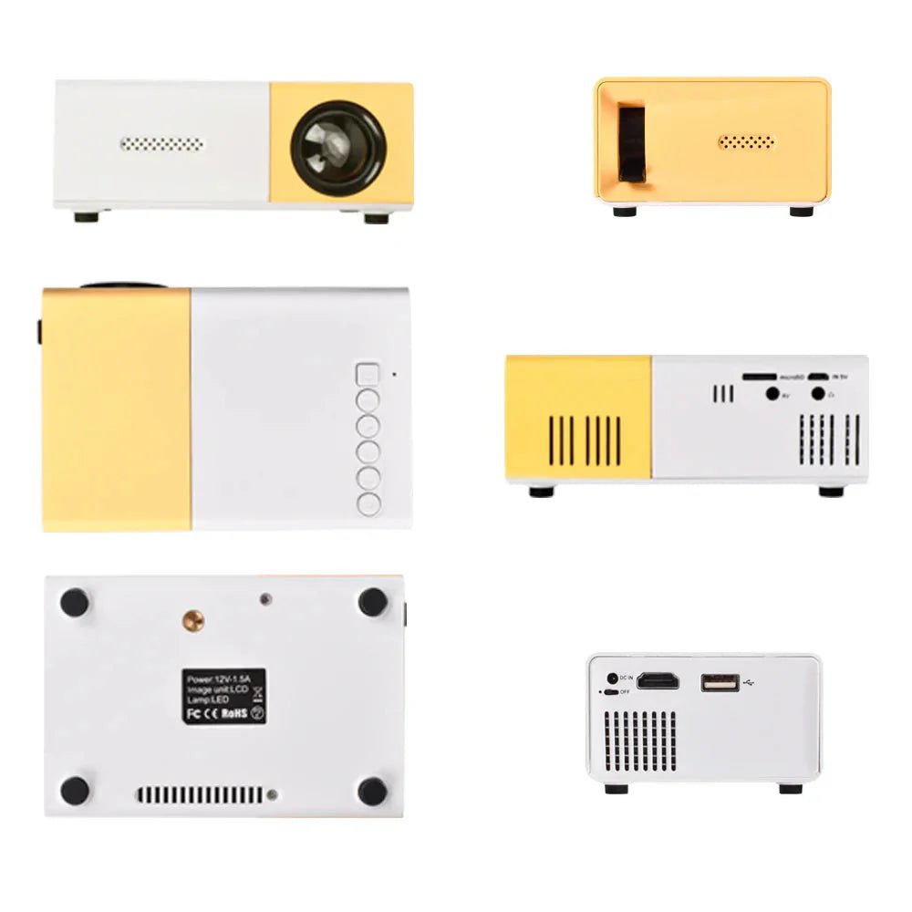 Mini Projector – 1080P Full HD Support, Portable LED Projector, 4K Video Playback, Multiple Connectivity Options - Dymand