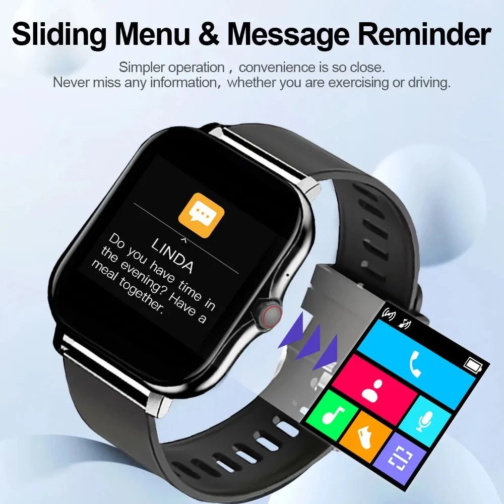 The 2024 smart watch for men and women is a 1.44" full - touch screen sports fitness watch with Bluetooth capabilities, digital display, and a smartwatch wristwatch design. - Dymand