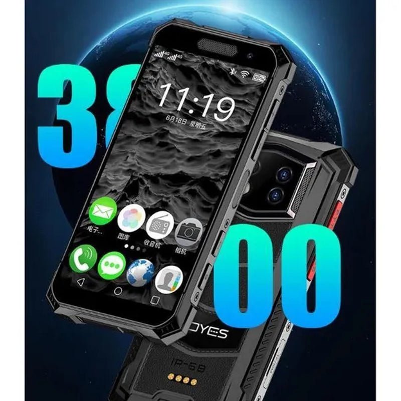 The 4g three - proof mini phone is a waterproof and drop - proof device with a small size and a face fingerprint feature. - Dymand