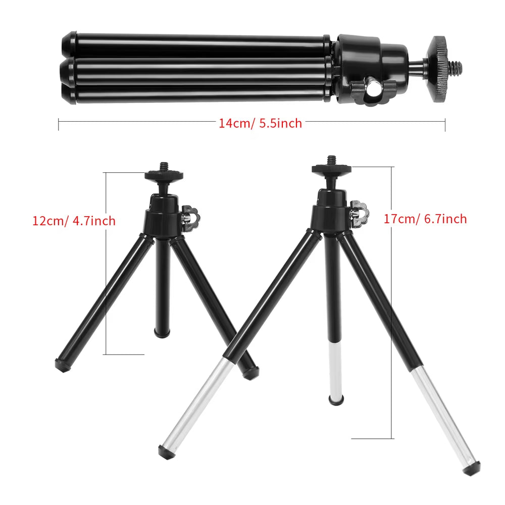 The 6 - inch mini LED desktop video ring light with a tripod stand and USB plug is a versatile lighting tool for live photo photography in a studio setting. - Dymand