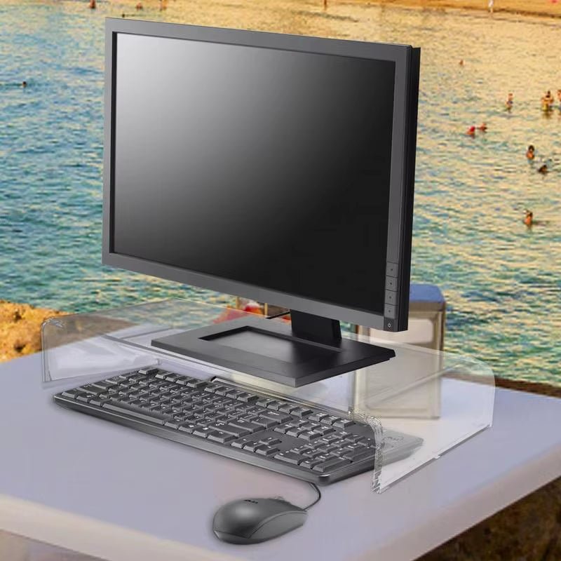 The acrylic monitor stand riser clear computer monitor heighted base keyboard laptop bracket is a versatile accessory for home office computers, providing a convenient and stylish solution for elevated workstations. - Dymand