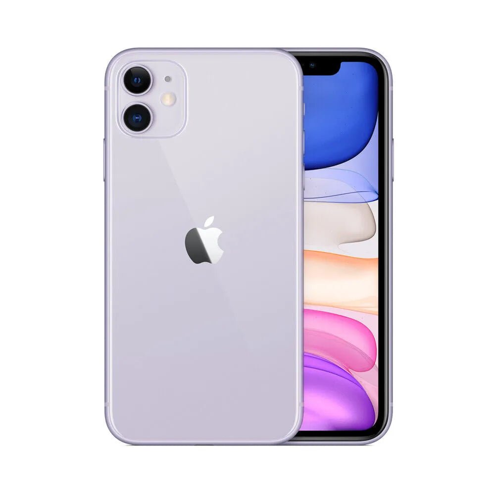 The Apple iPhone 11 64GB/128GB unlocked A13 Bionic chip 12MP camera support NFC face ID 6.1 inch 1792 x 828 LCD screen. - Dymand