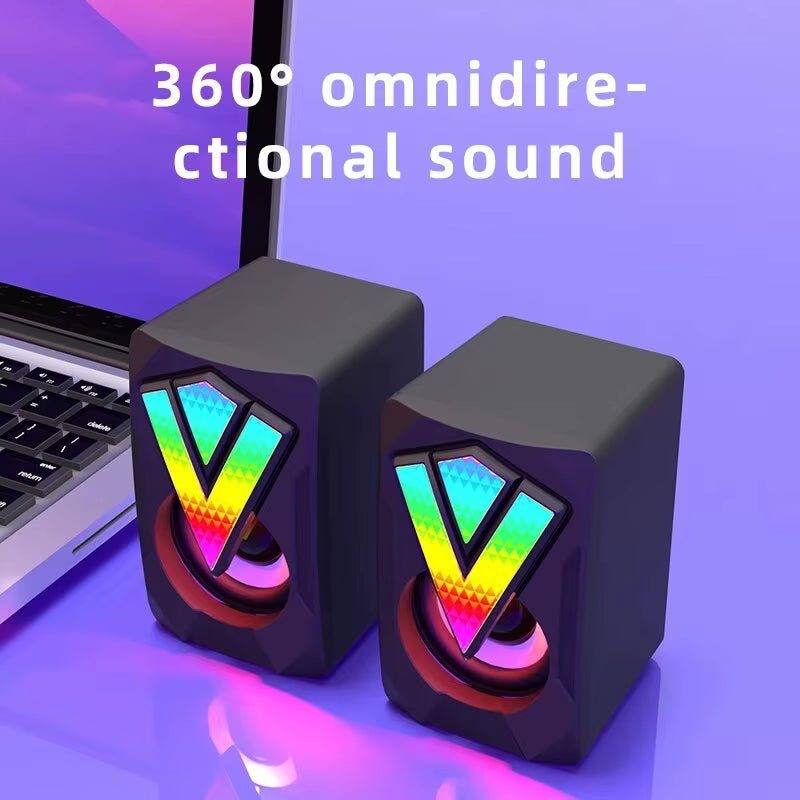 The computer speakers, PC sound box, Hifi stereo microphone, USB wired with LED light, and desktop computer were all connected to create a high - quality audio experience. - Dymand