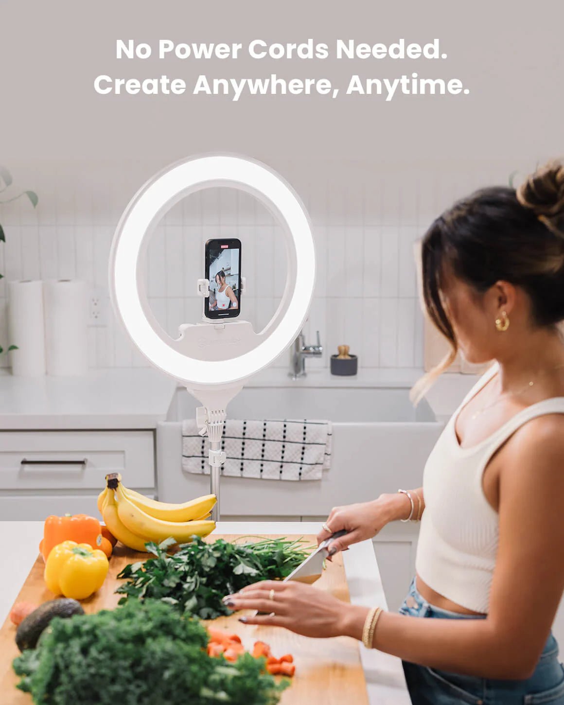 The cordless ring light pro white 18 - inch edge - lit led ring light is a versatile lighting tool that provides a bright and even illumination for various photography and videography needs. - Dymand