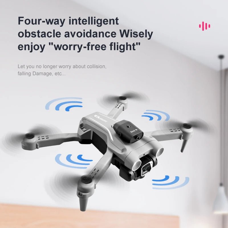 The K9 mini drones camera 10k foldable fpv rc drone quadcopter is a versatile toy that can be enjoyed by both adults and beginners. It offers a 360° active obstacle avoidance feature, making it perfect for those who want to have fun while staying safe. - Dymand