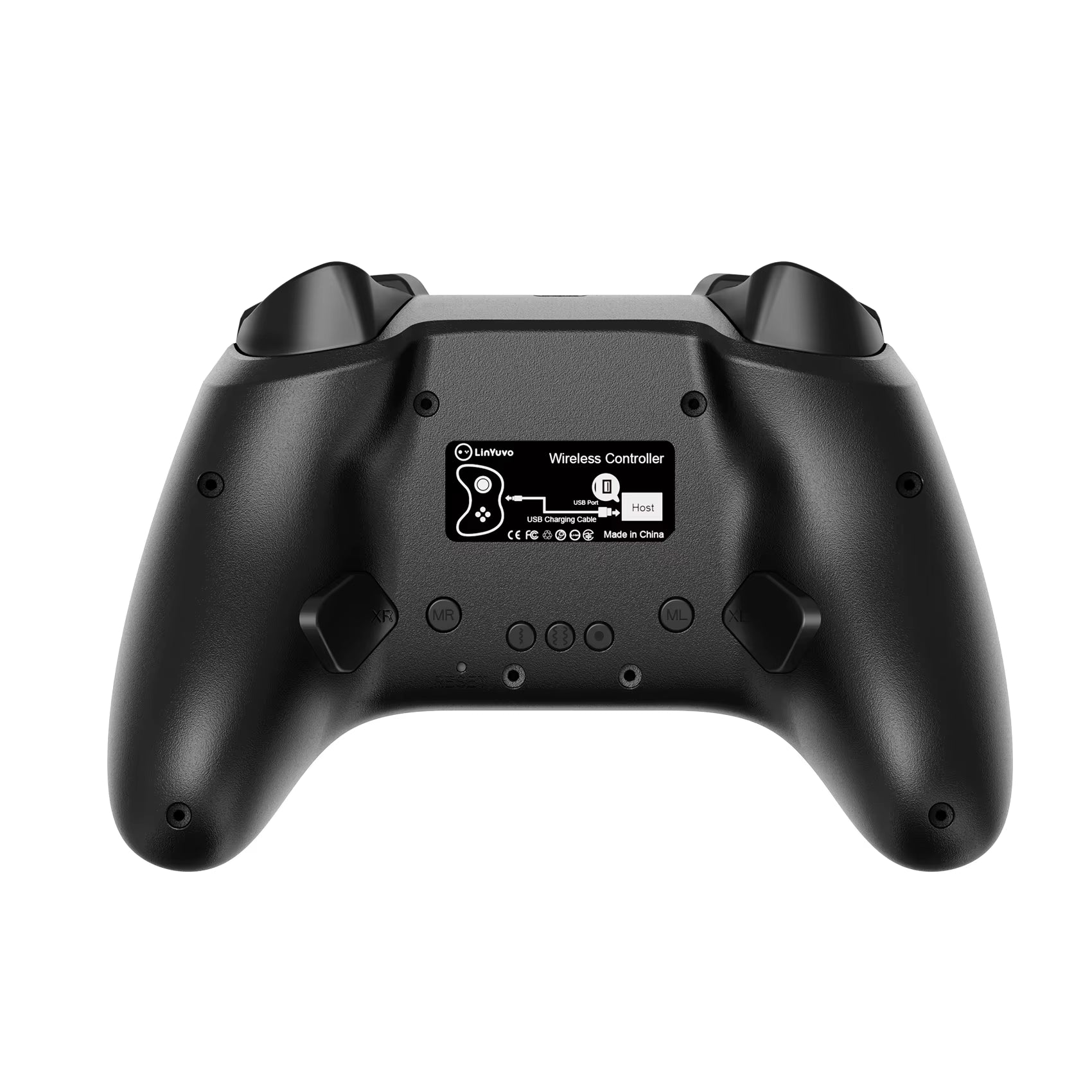 The Linyuvo wireless controller for switch/pc/ios/android/tesla car is equipped with vibration, motion, turbo, metal joystick, and led light features. - Dymand