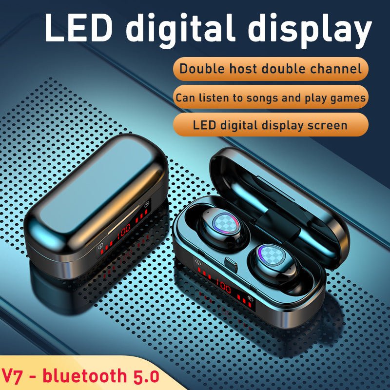 The M7 button bluetooth headset features a digital display, providing users with clear audio quality. It also includes a charging compartment, ensuring that the headset remains powered throughout the day. - Dymand