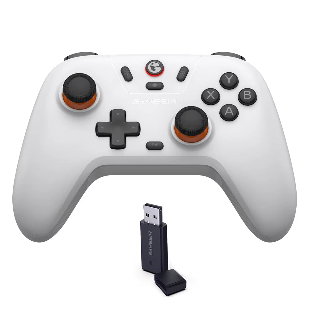 The new wireless gamepad, known as Gamesir, is compatible with various devices such as Android, iOS, PC, and Steam. It features a hall effect stick for enhanced gaming experience. - Dymand