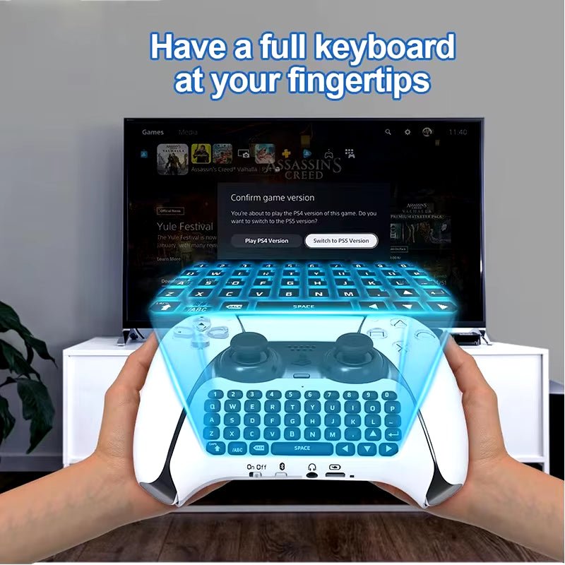 The wireless keyboard for the ps5 controller, along with its bluetooth external keyboard and chatpad, provides a convenient and efficient way to type and navigate while gaming. - Dymand